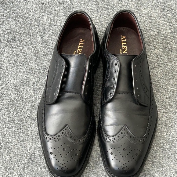 Allen Edmonds McAllister‎ Black Wingtip Oxford Bench Welt Shoes Mens 7.5 D USA main image 4